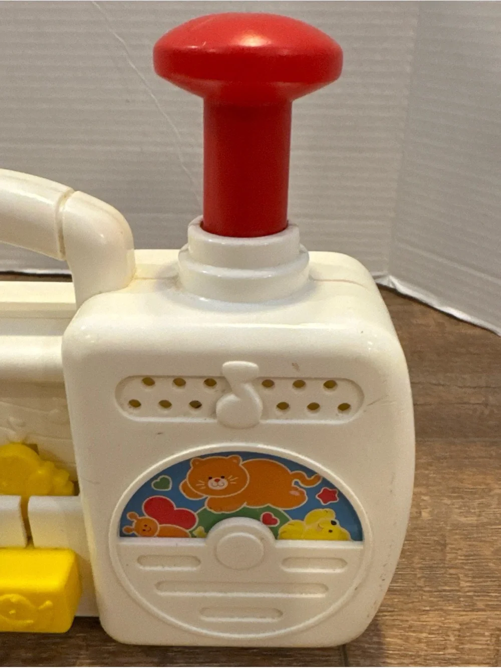 Vintage Fisher-Price Pretend Radio Music Toy White Red Blue Yellow